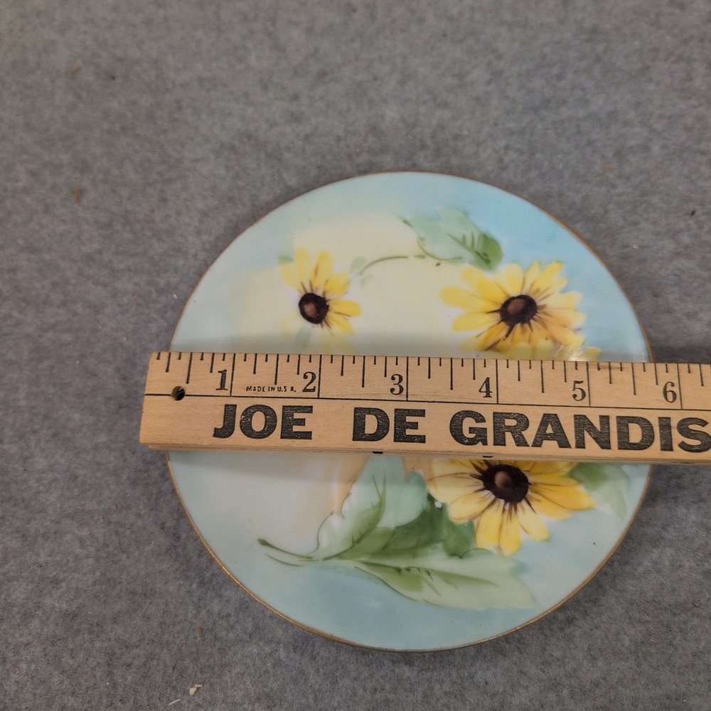 Favorite Bavaria Hand Painted Yellow Floral Porcelain Plate Artist Signed Wanda - Picture 3 of 6